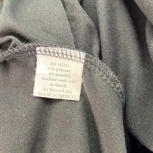 Women’s 24 SEVEN Long Black Stretchy Knit Dress w/ 3/4 sleeves XLarge NEW - Picture 3 of 6